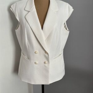 Antonio Melani White Double-Breasted Blazer